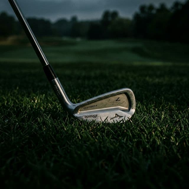 Iron club closeup on grass